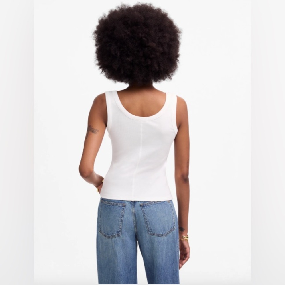 Madewell Ribbed White Tank Top - Picture 3 of 7